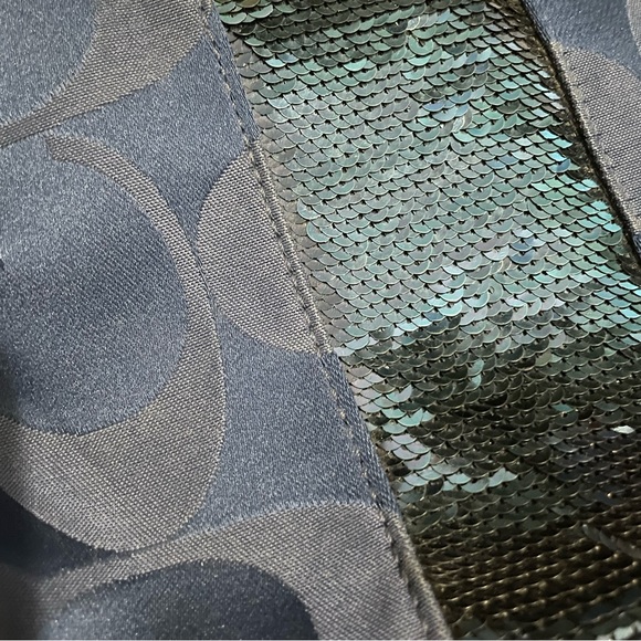 Coach Shoulder Bag/Crossbody Purse Royal Blue Signature ‘C’ Pattern & Sequins - Picture 2 of 2